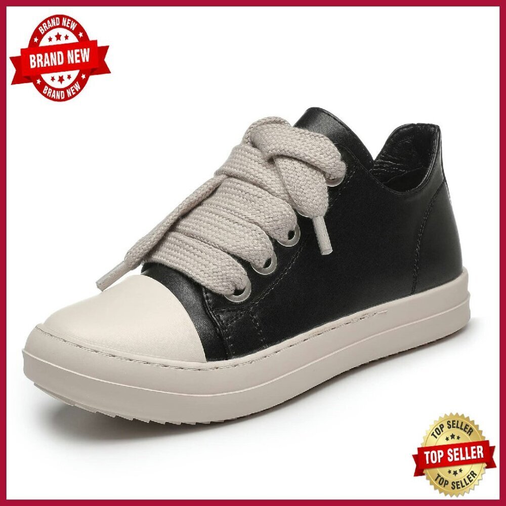 Women's Platform Sneakers PU Leather Low Top Comfort Walking Shoes